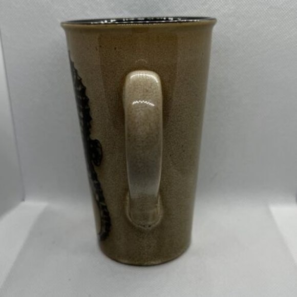 SEAHORSE Coffee Mug Cup Stoneware OCEAN Nautical Tall CAPPUCCINO 18 oz Brown - Picture 3 of 7